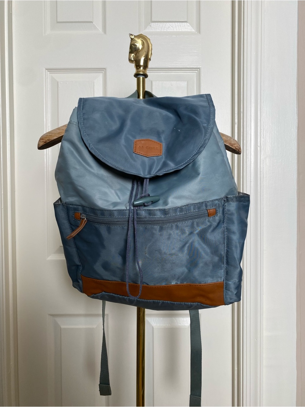 JJ Cole Blue Nylon Diaper Bag Backpack
